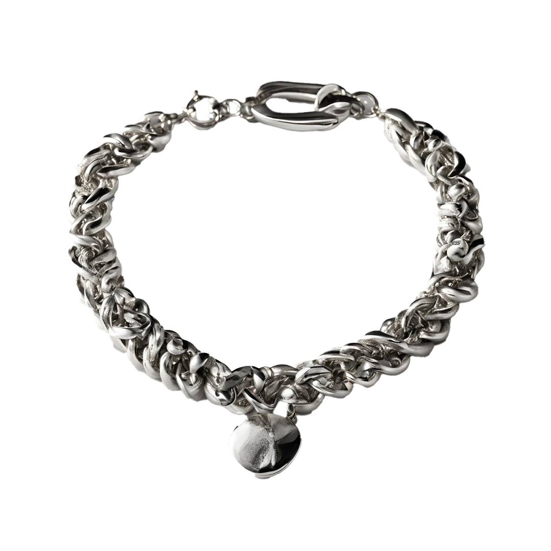 Pulsera de Abalorios de Plata de Ley