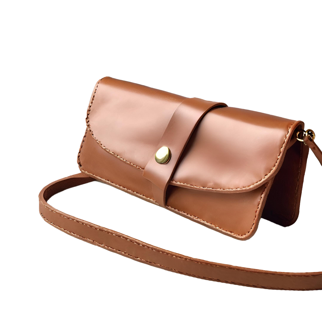 Bolso bandolera color castaño