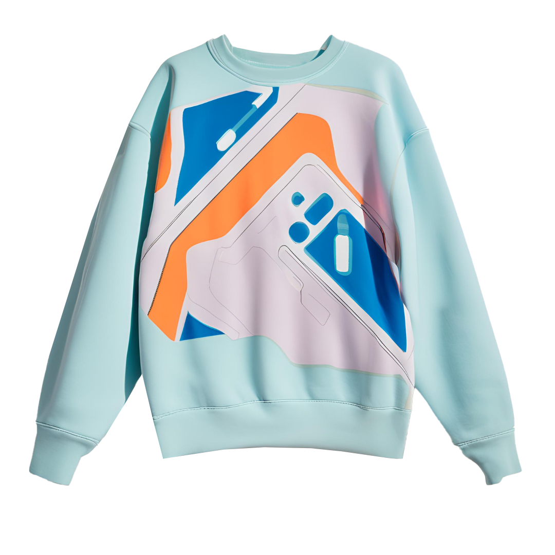 Sudadera unisex con estampado futurista.