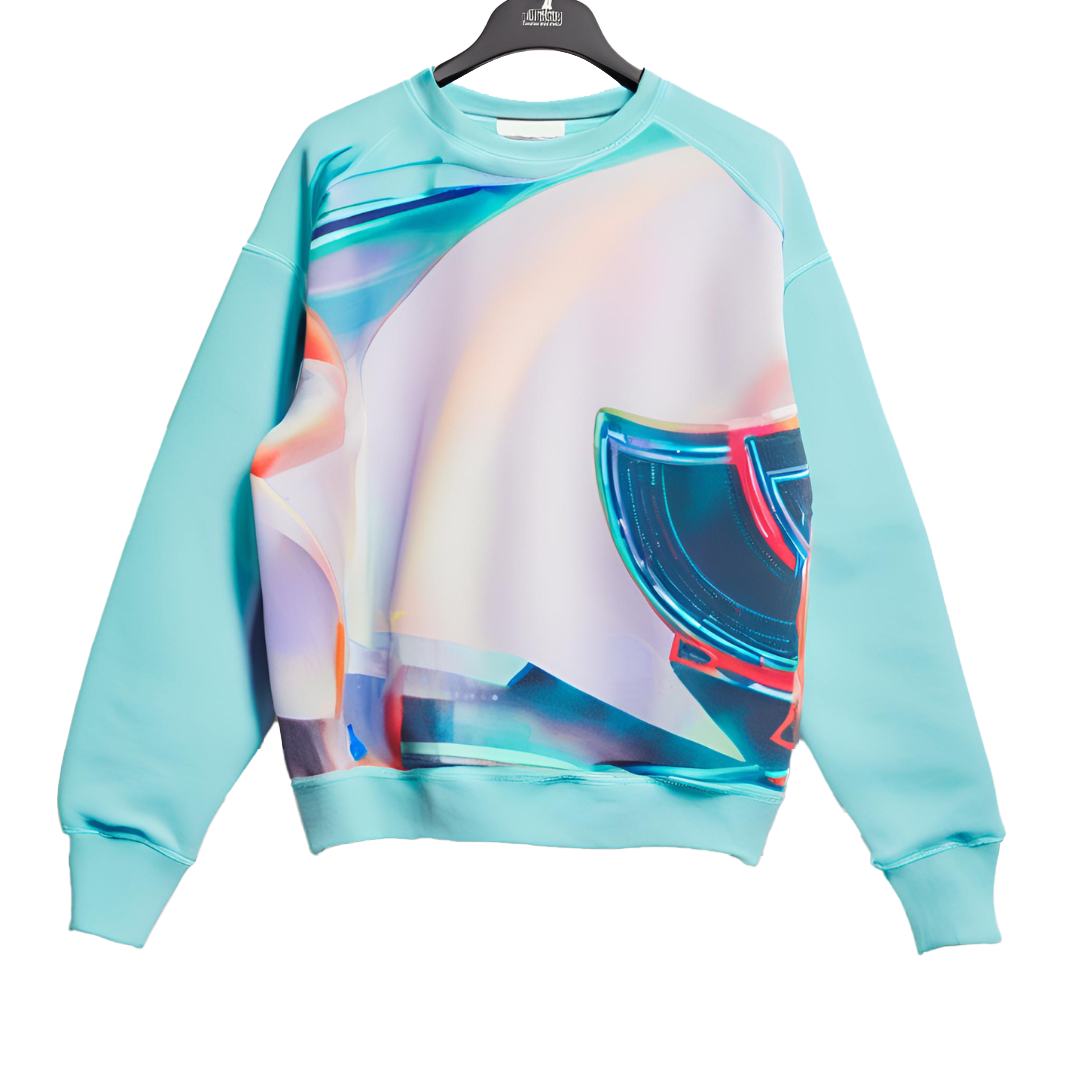 Sudadera unisex con estampado futurista.