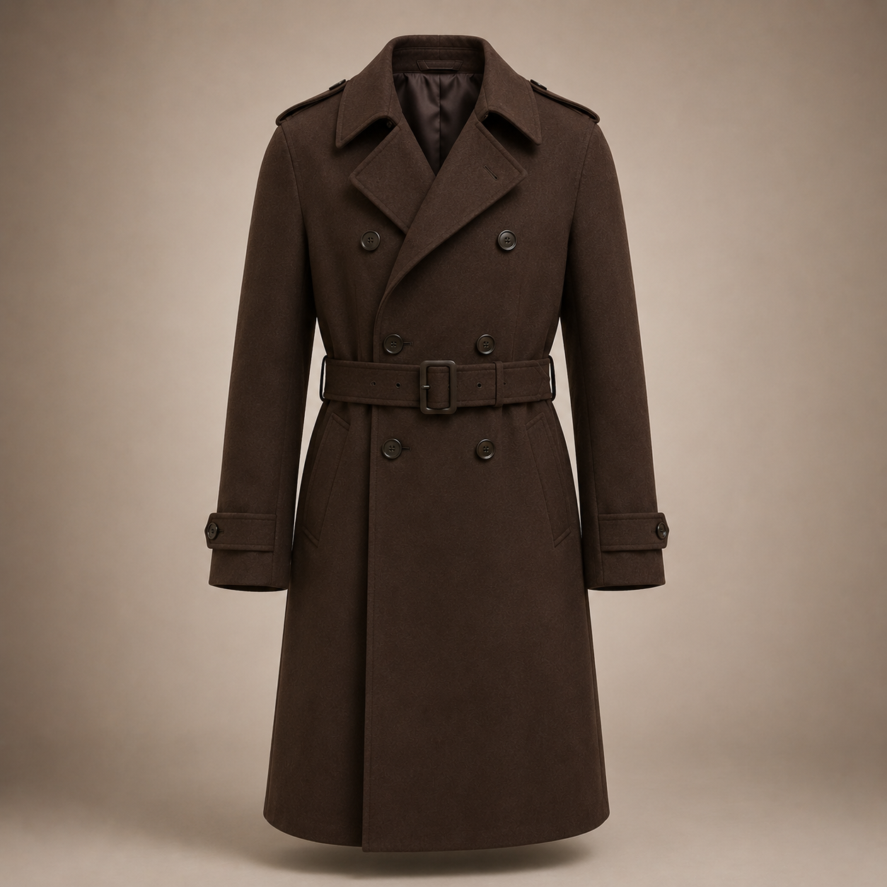 Soft espresso trench coat