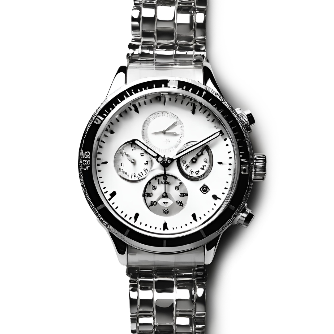 Reloj Urban Edge para hombre con brazalete de malla plateada.