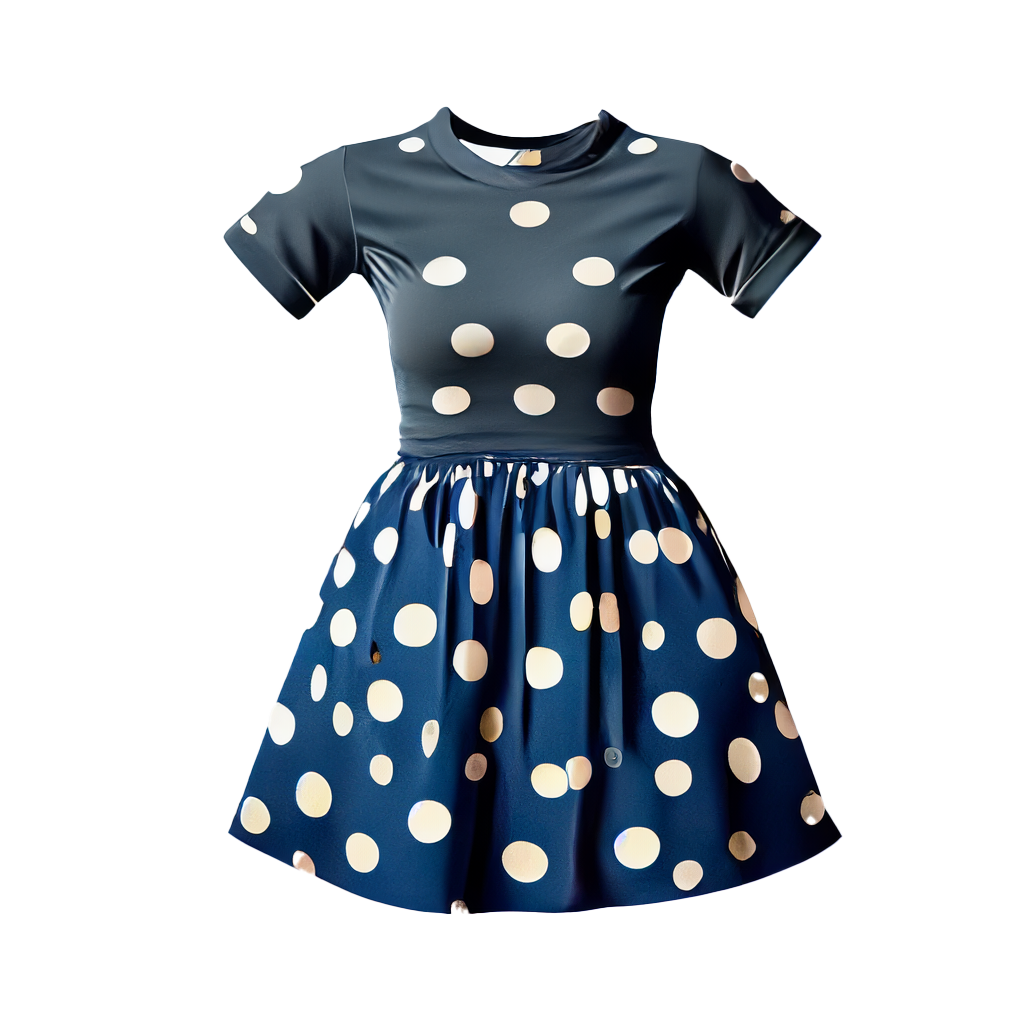 Vestido camiseta divertido con estampado de lunares