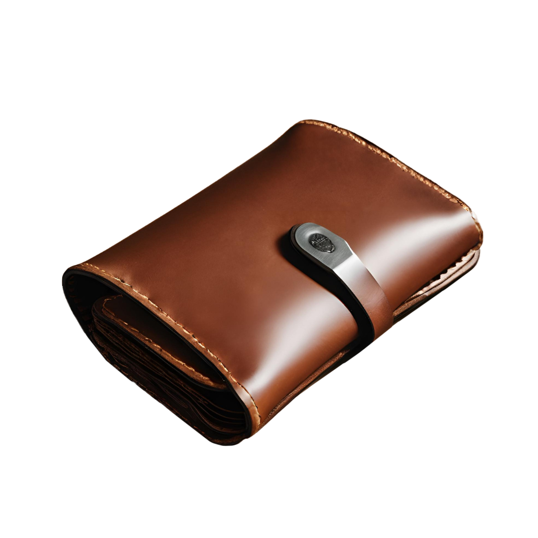 Billetera clásica de cuero marrón