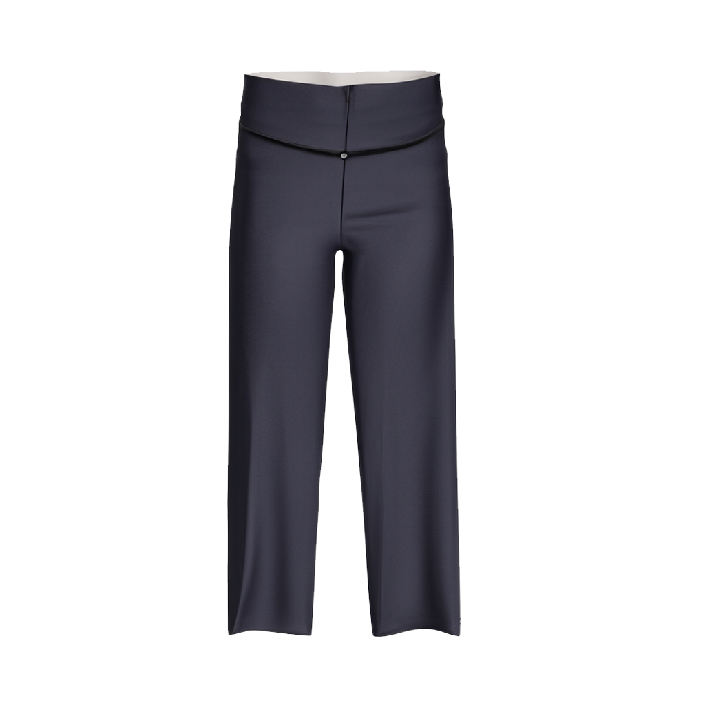 Pantalones de talle alto y pernera ancha.