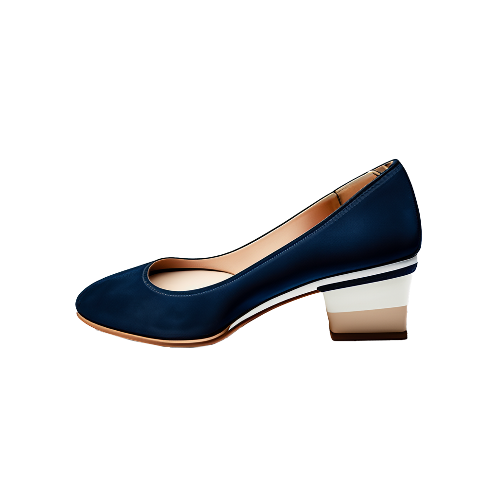 Zapatos de tacón de bloque color azul marino