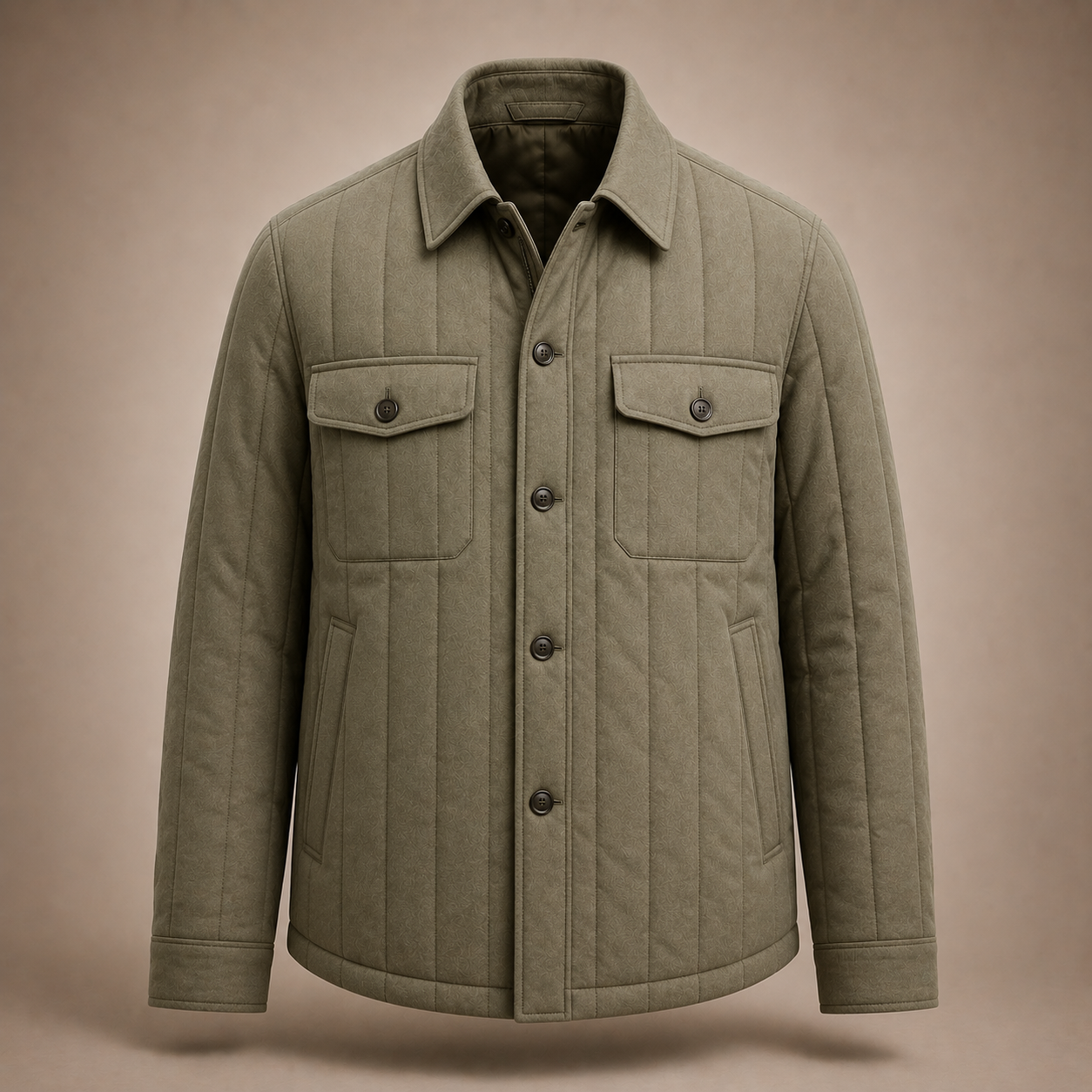 Padded Ariel Overshirt, Light Sage