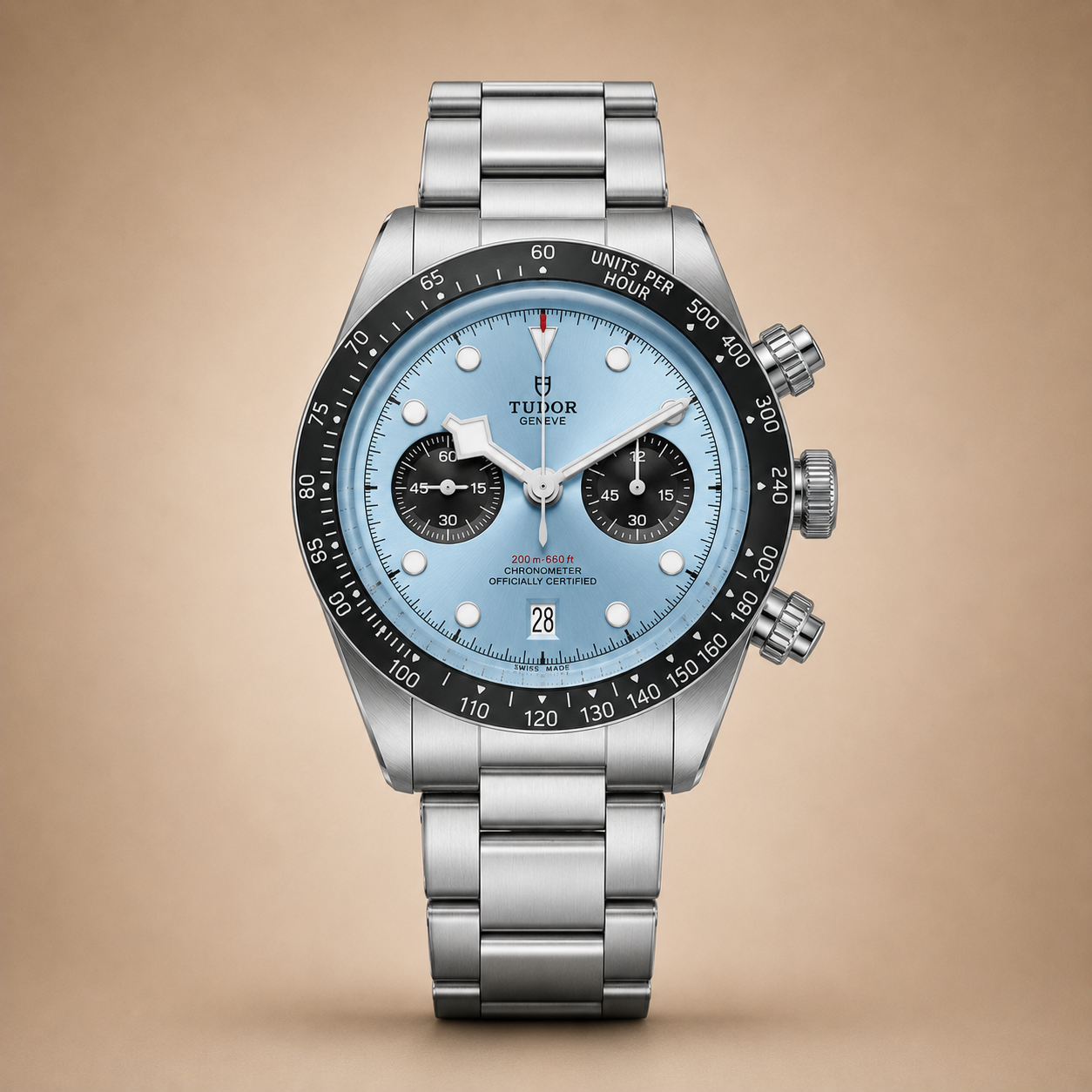 TUDOR Black Bay Chrono "Flamingo Blue" Bracelet Watch