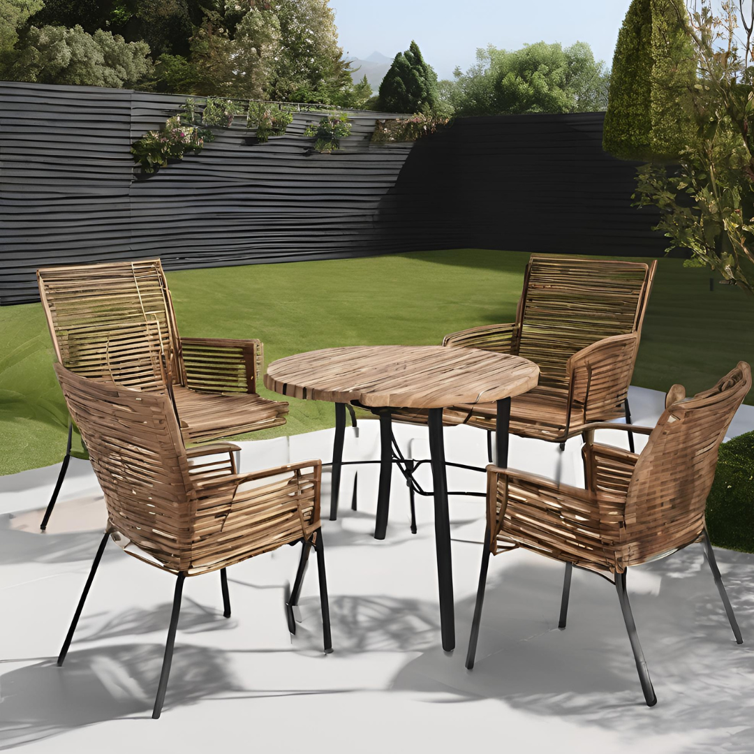 Conjunto de mesa y sillas de patio redondeadas RE Taylors