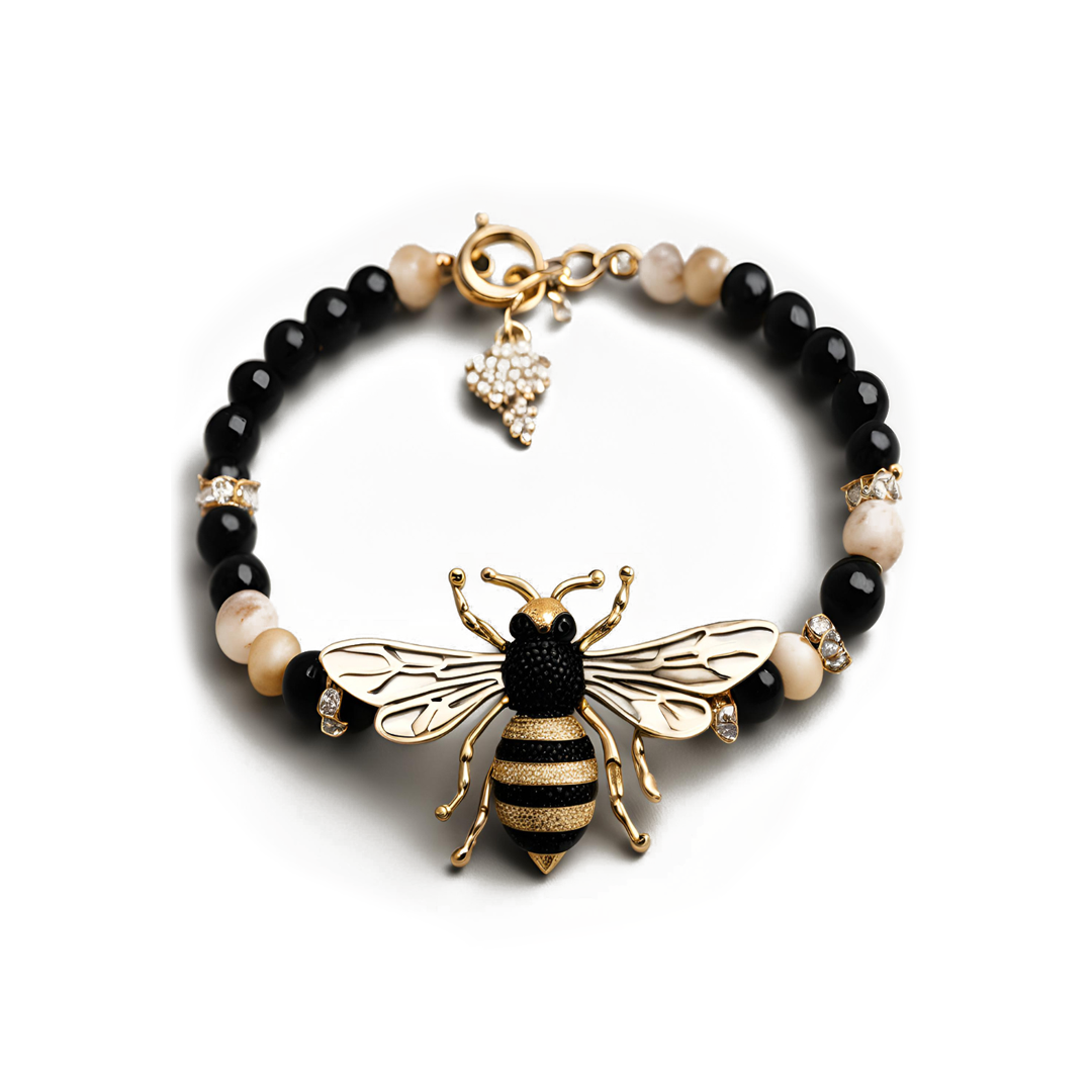 Pulsera con dije de abeja melífera