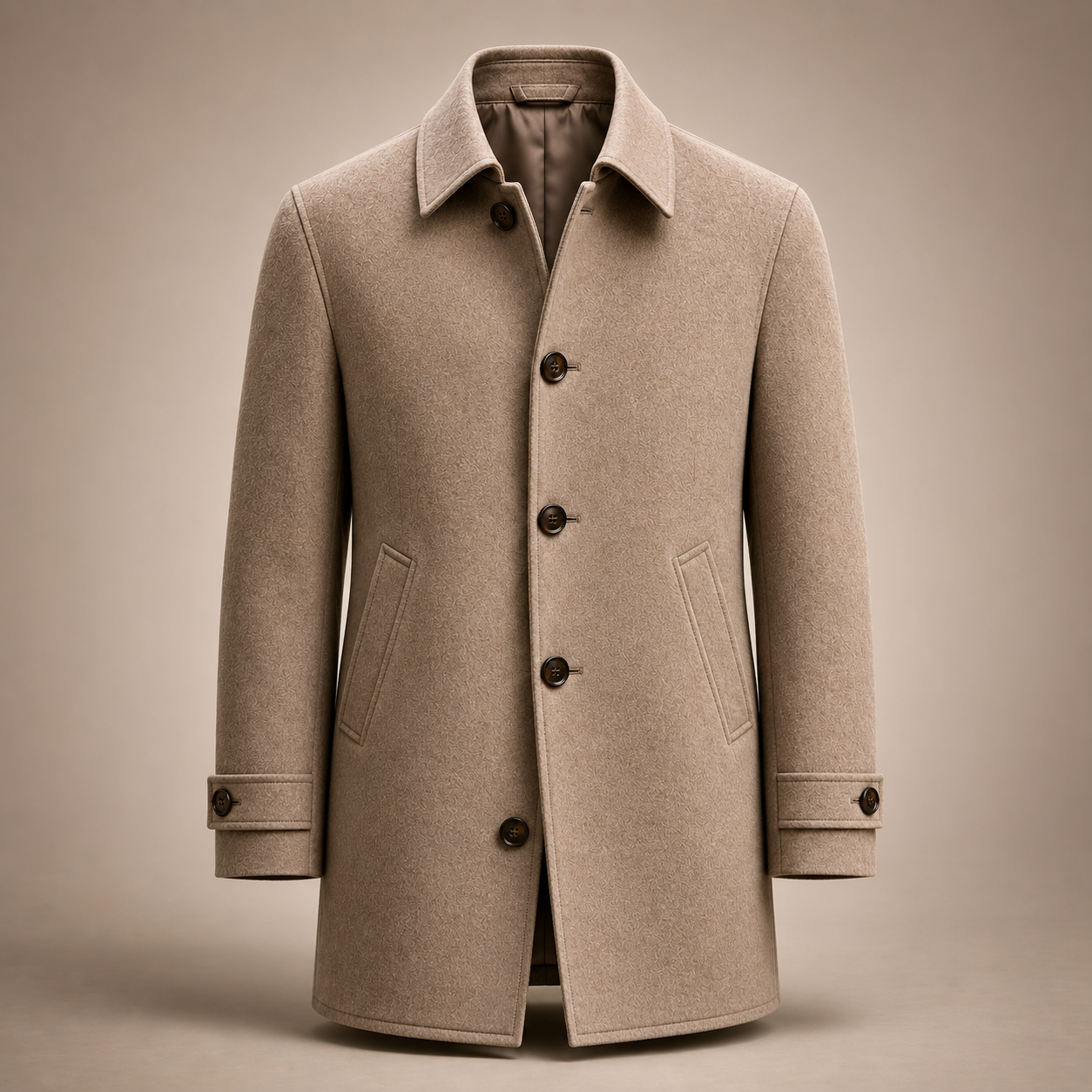 beige wool overcoat