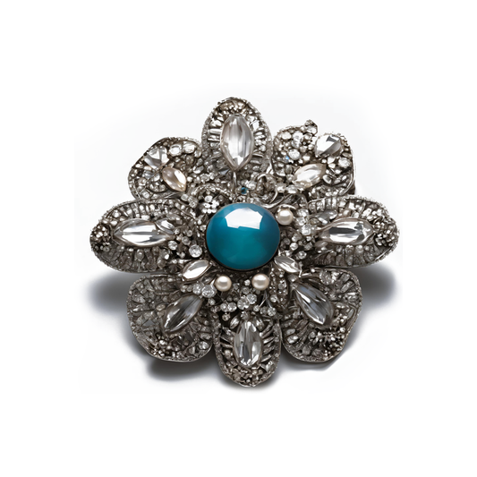 Broche Flor de Perla Azur