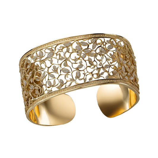 Pulsera gruesa dorada de lujo