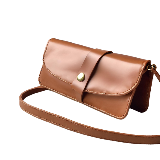 Bolso bandolera color castaño