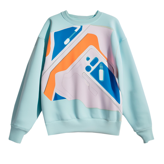 Sudadera unisex con estampado futurista.
