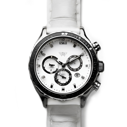 Elegante reloj de cerámica blanca para hombre