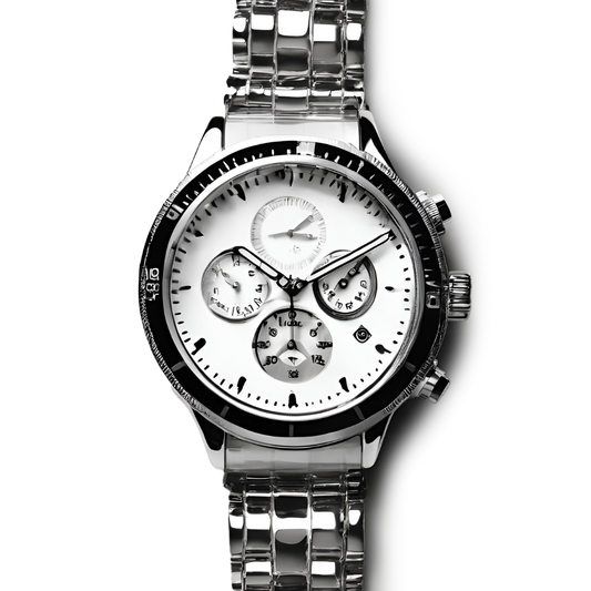 Reloj Urban Edge para hombre con brazalete de malla plateada.