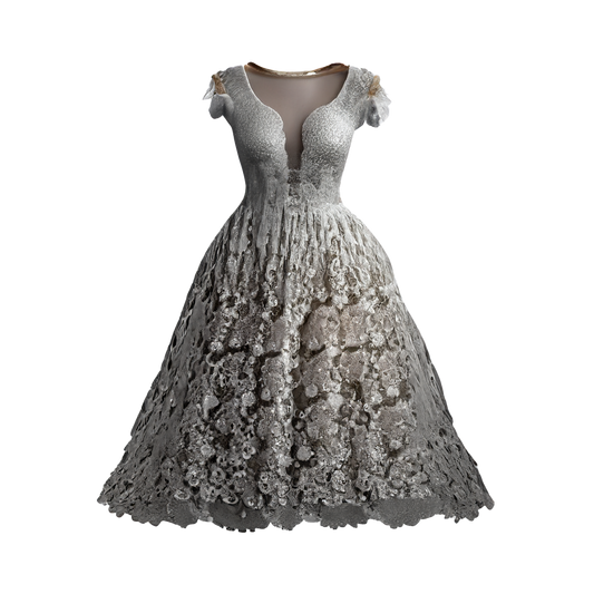 Elegante vestido de cóctel de encaje.