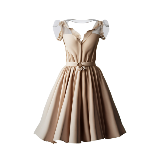 Vestido romántico con hombros descubiertos