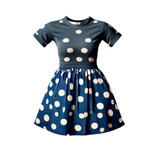 Vestido camiseta divertido con estampado de lunares