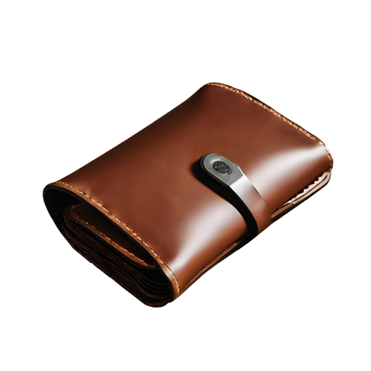 Billetera clásica de cuero marrón