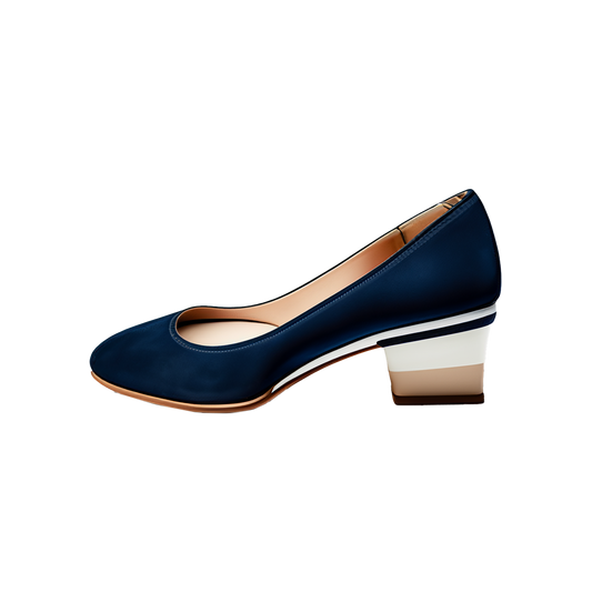 Zapatos de tacón de bloque color azul marino